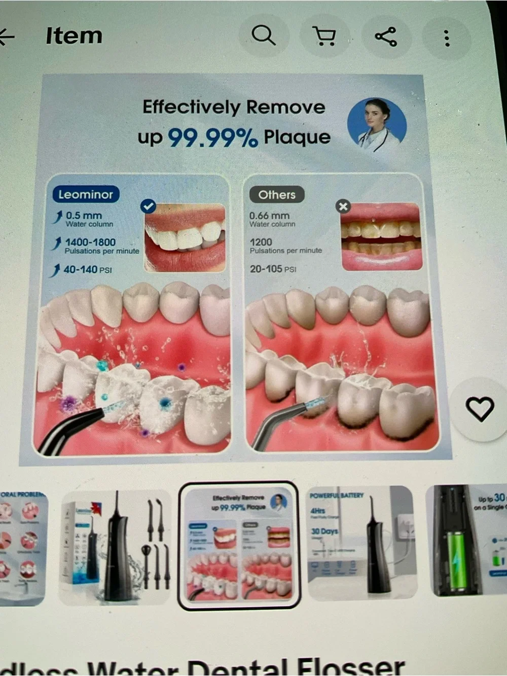 Portable Oral Irrigator - Black